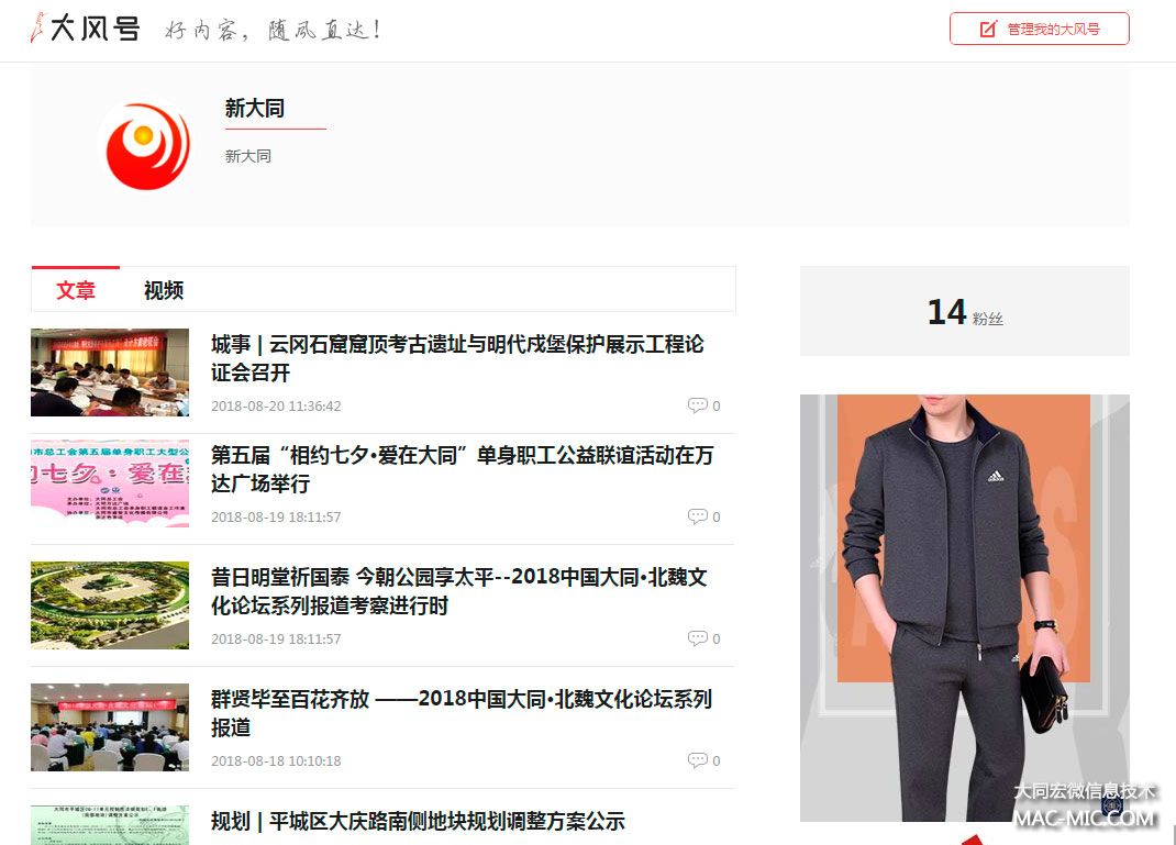 鳳凰網(wǎng)新大同大鳳號北魏文化論壇報道截圖